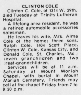 Clinton Carol Cole - Obituary
