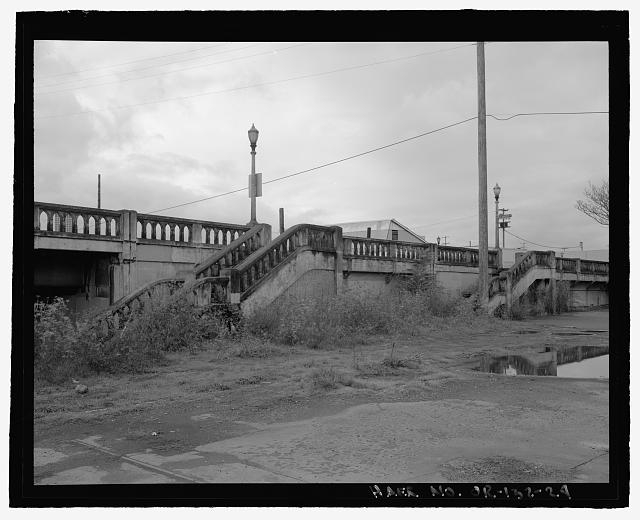 Detail view of stairwells at the intersection of SE...