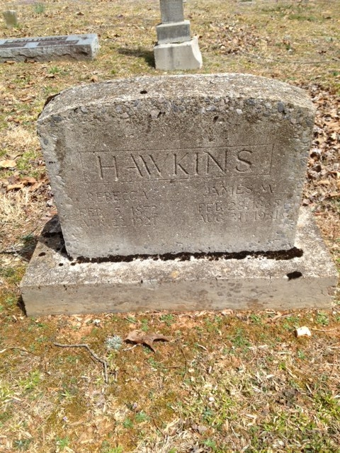 Rebecca (Johnson) & James Hawkins gravestone