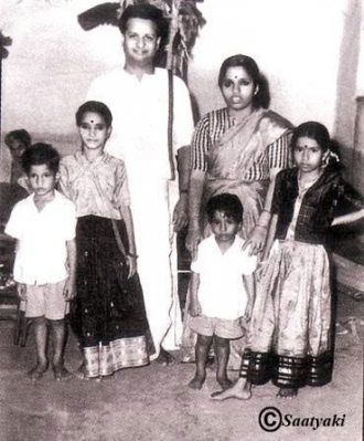Janaki with Seshendra Sharma , husband and children : 1962
