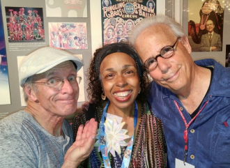 Steve Smith and Chris Bricker with Alice Clark Brown.