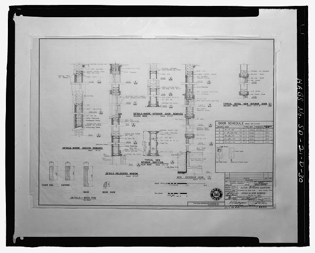30. Windows and door details. - Ellsworth Air Force Base,...