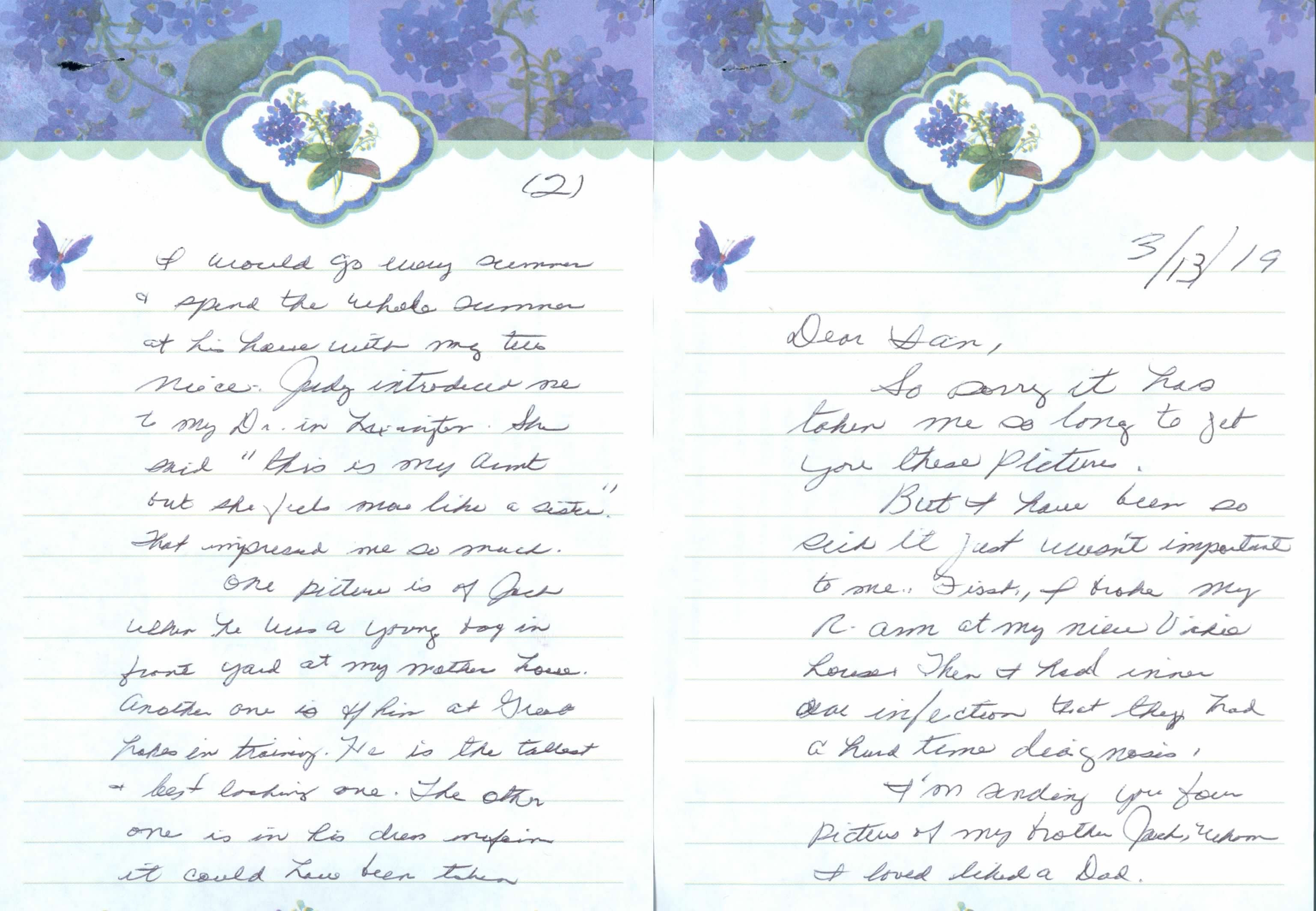 Ian  Oliver  Martin letter from cousin Mary Frances Martin, wife of Earl Pennington, Corbin, Kentucky