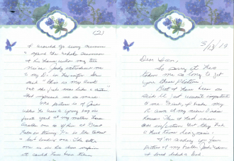 Ian  Oliver  Martin letter from cousin Mary Frances Martin, wife of Earl Pennington, Corbin, Kentucky