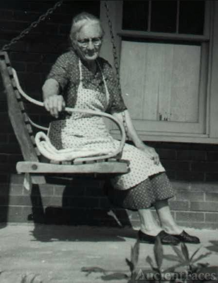 Della Jane SMEDLEY Foster Sitting on Her Porch