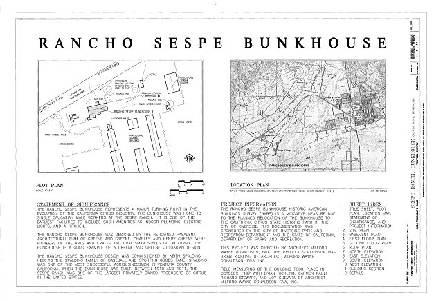 HABS CAL,56-FILM,1A- (sheet 1 of 12) - Sespe Ranch,...