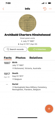 Archibald Hinshelwood- killed in WW1