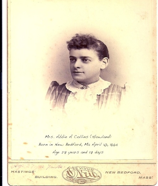 Abbie A Collins (Howland), Massachusetts 1891