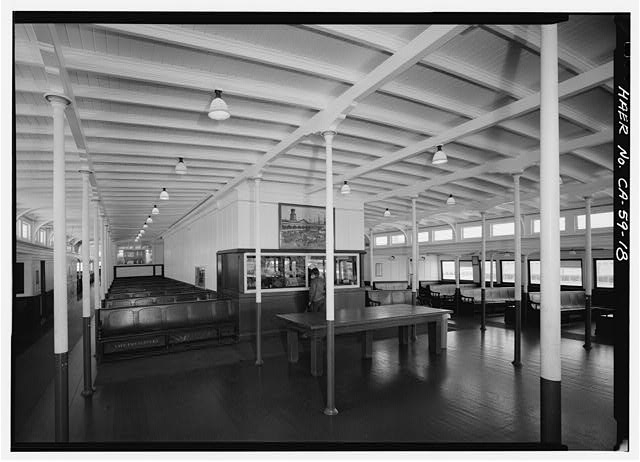 18. Passenger deck looking forward toward newsstand,...