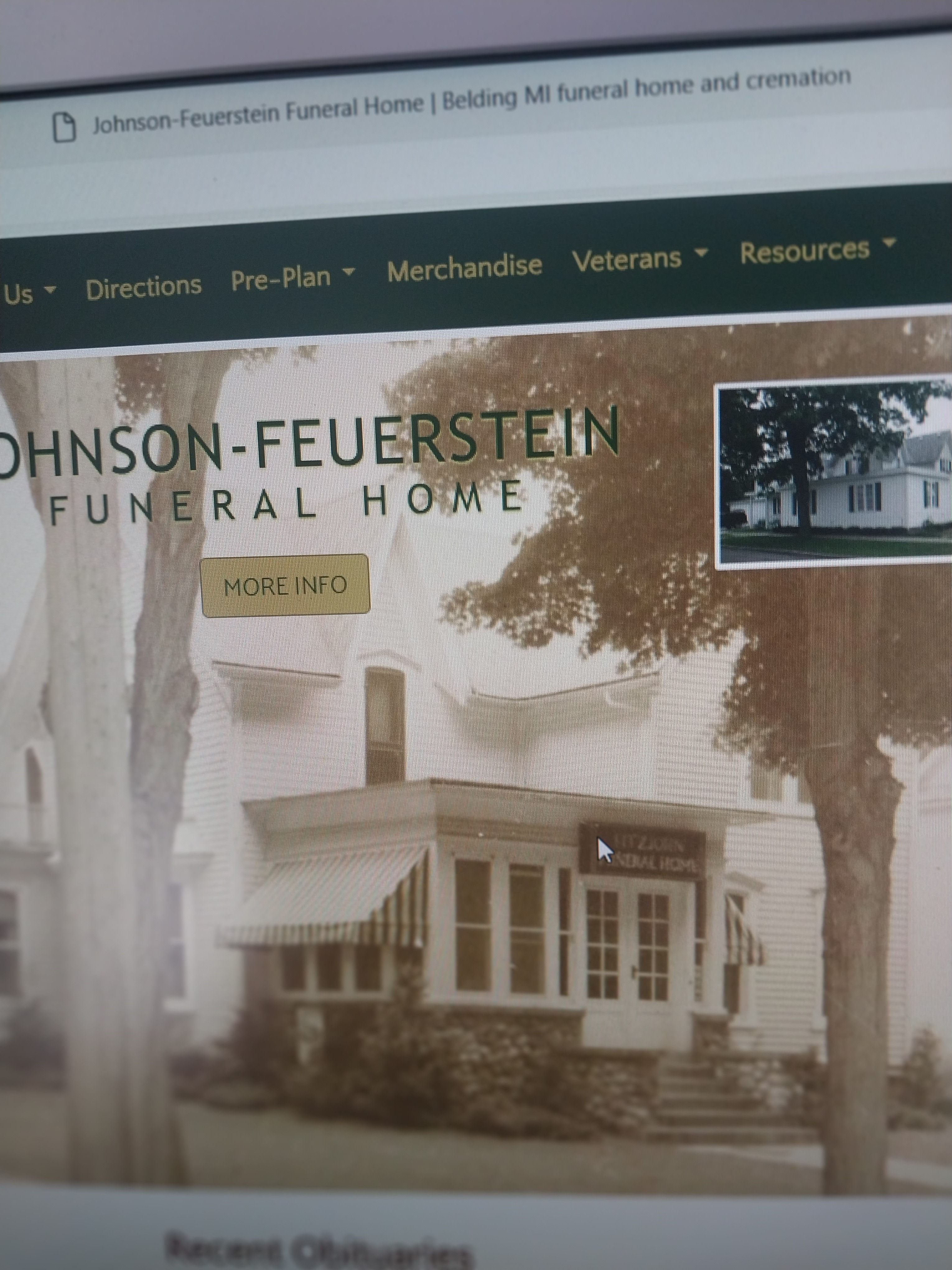 Johnson funeral home in Belding Michigan. Owned and Ran by Charles Maynard Courser. 