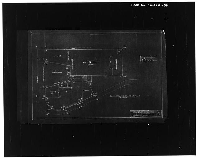 38. PLAN OF FLOOR AND GRADE LEVELS OF THEATER, CAFE AND...