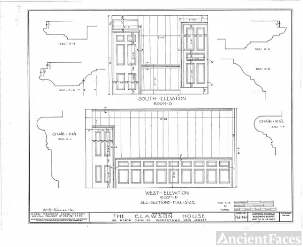 HABS NJ,17-WOOTO,1- (sheet 10 of 18) - Clawson House, 68...