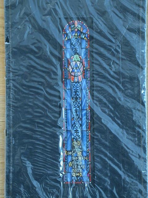 [Design drawing for stained glass window with Creation...