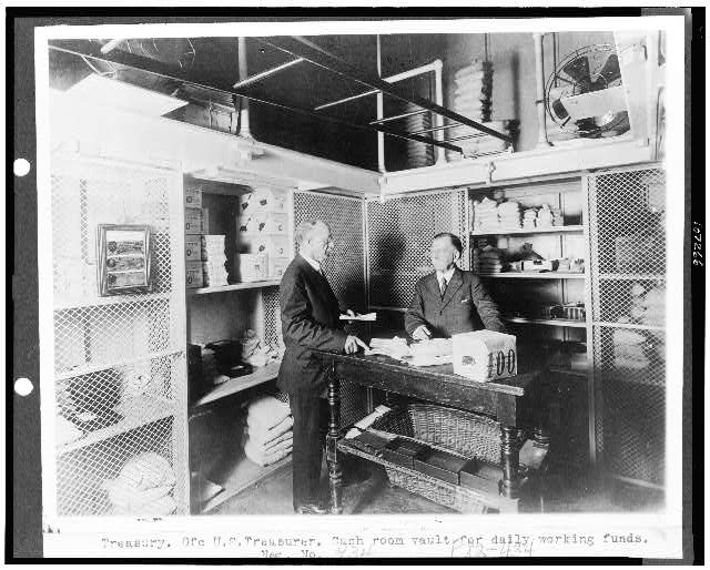 Treasury. Ofc U.S. Treasurer. Cash room vault for daily...