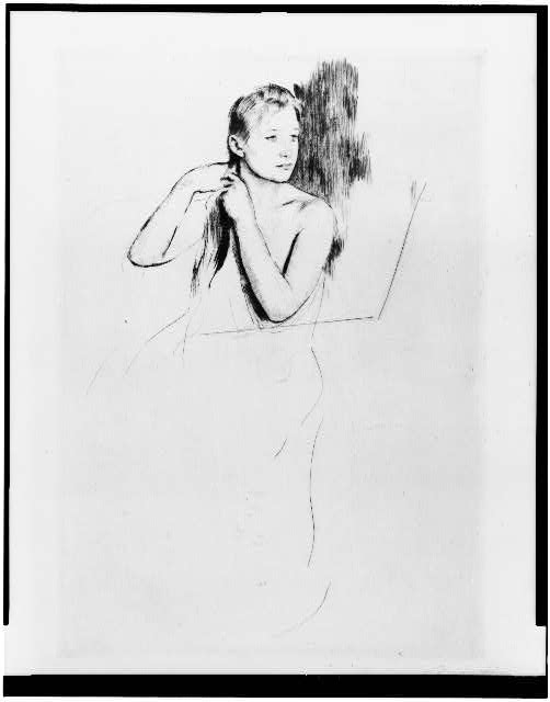[Young girl fixing her hair, no. 2] / Mary Cassatt.