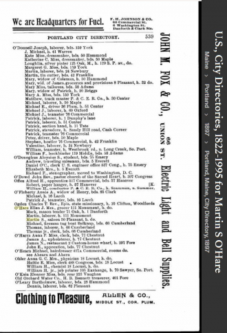 Martin Scanlan O'Hare--U.S., City Directories, 1822-1995(1897)