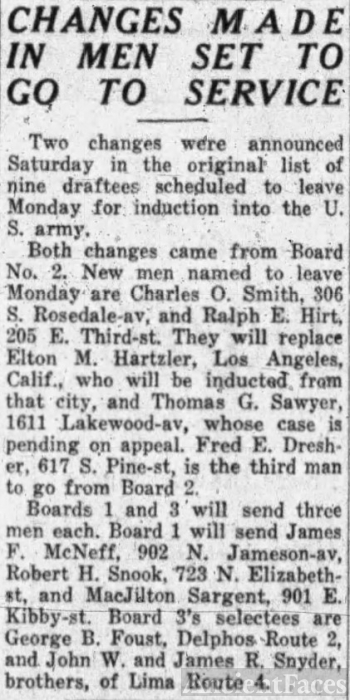 James F. McNeff World War 2 Draft