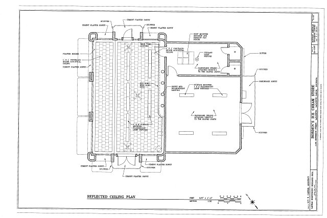 Reflected Ceiling Plan - Borden's Ice Cream Store, 1103...