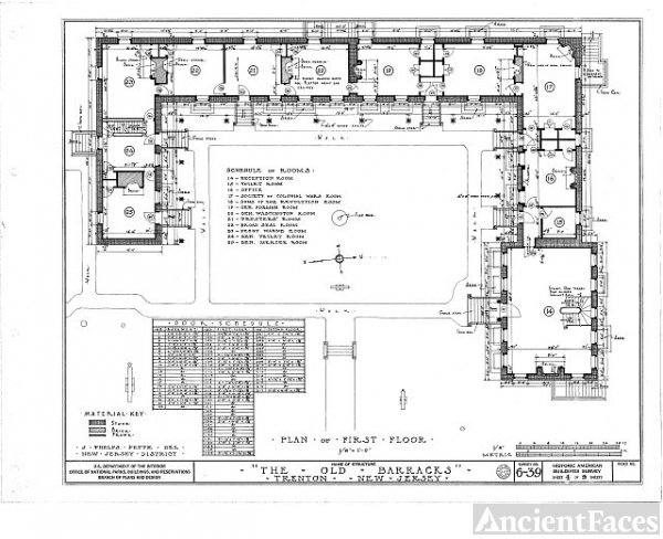 HABS NJ,11-TRET,4- (sheet 4 of 9) - Old Barracks, South...