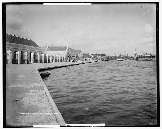 Inner canal and basin, Curacao, W.I.