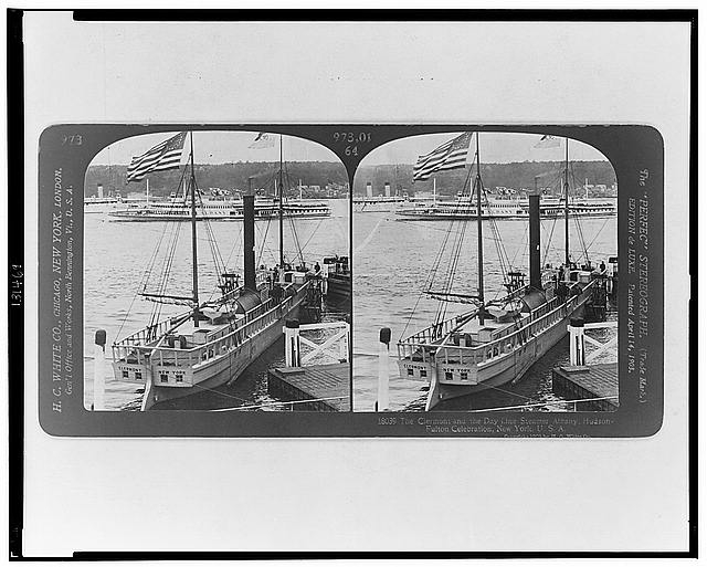 The Clermont and the Day Line steamer Albany,...