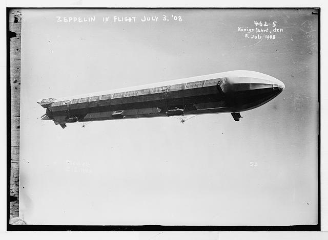 Zeppelin airship in flight