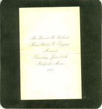 Wedding Invitation of David Ireland and Harriet Tuggey