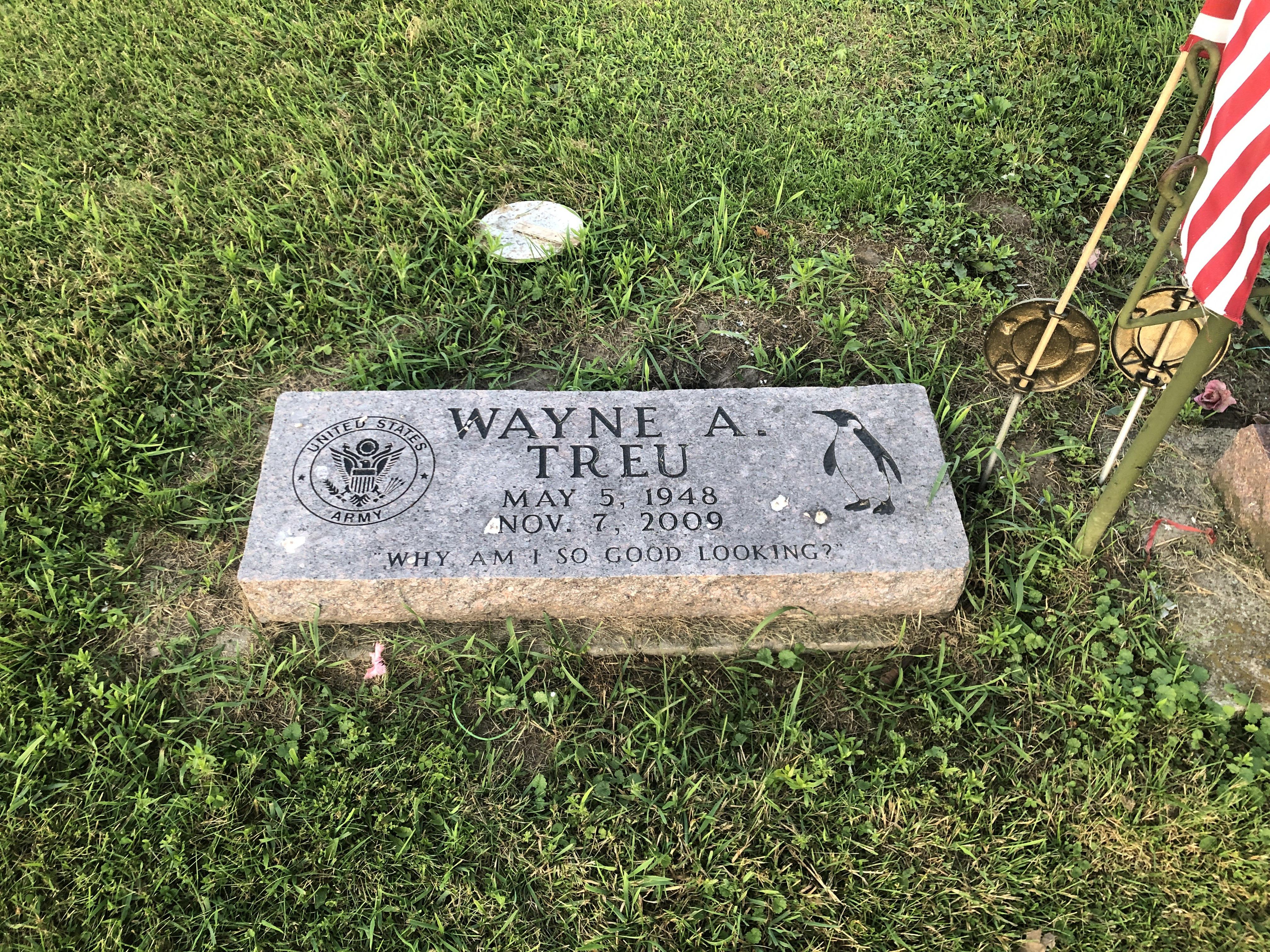 Wayne True’s grave outside Sparta, WI