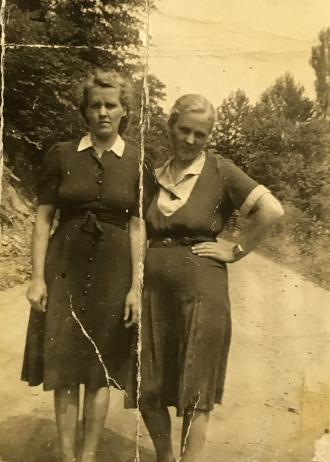 Granny Bertha with her sister, Lexie Osborne (Melvin Wright) **they married brothers, so they are sisters in law also.
