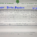 Henry George Taylor & Bertha Saunders marriage record 