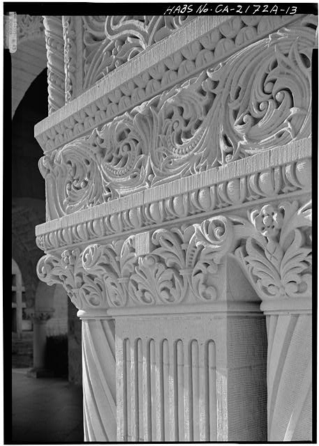 13. DETAIL OF FRONT ARCADE CAPITALS AND IMPOST BLOCK -...