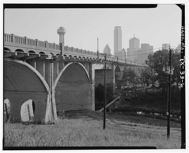 6. 3/4 VIEW, FROM SE. - Dallas-Oak Cliff Viaduct,...