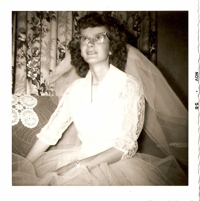Barbara L. (Schnepp) Hulet on her wedding day to Robert Gene Hulet