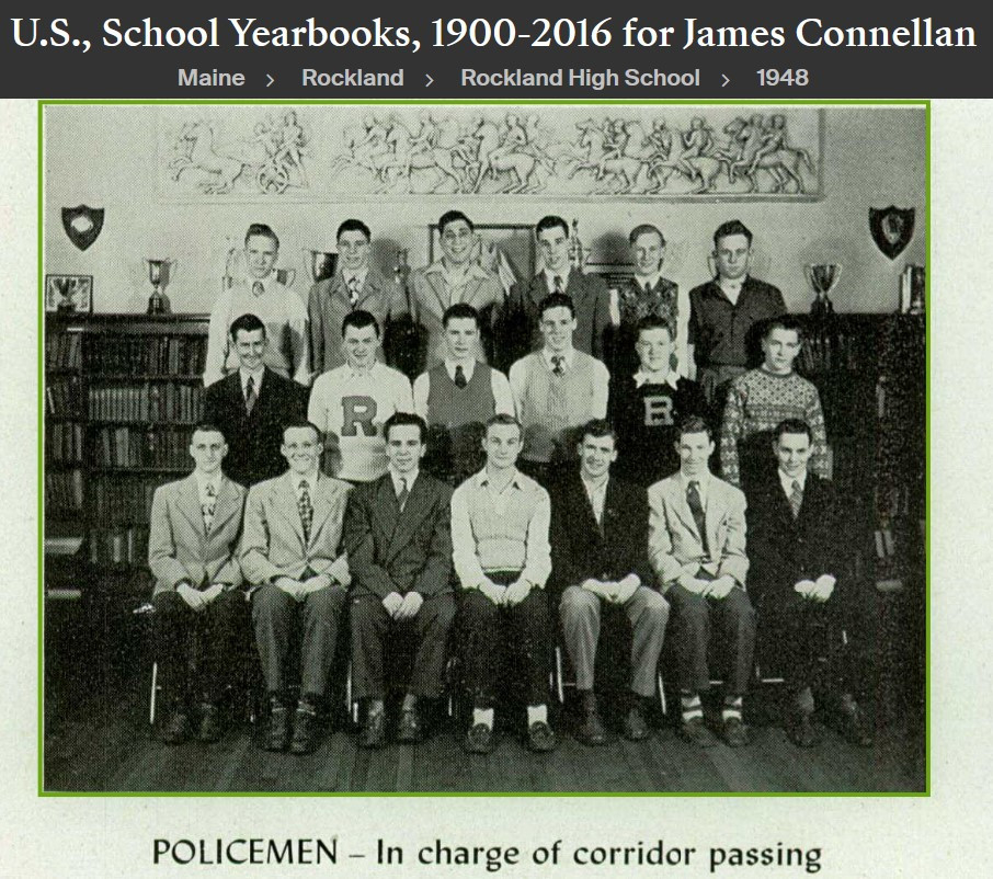 James Mcdevitt "Jimmy" Connellan --U.S., School Yearbooks, 1900-2016(1948)Policeman-in charge of corridor passing -a