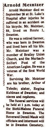 Arnold Meintzer obituary