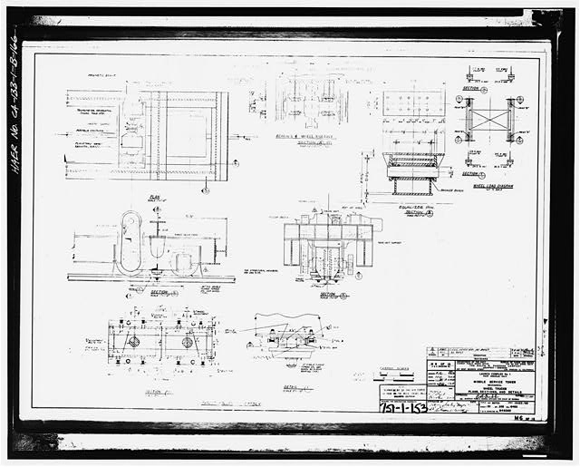 166. Photocopy of drawing (1958 mechanical drawing by the...
