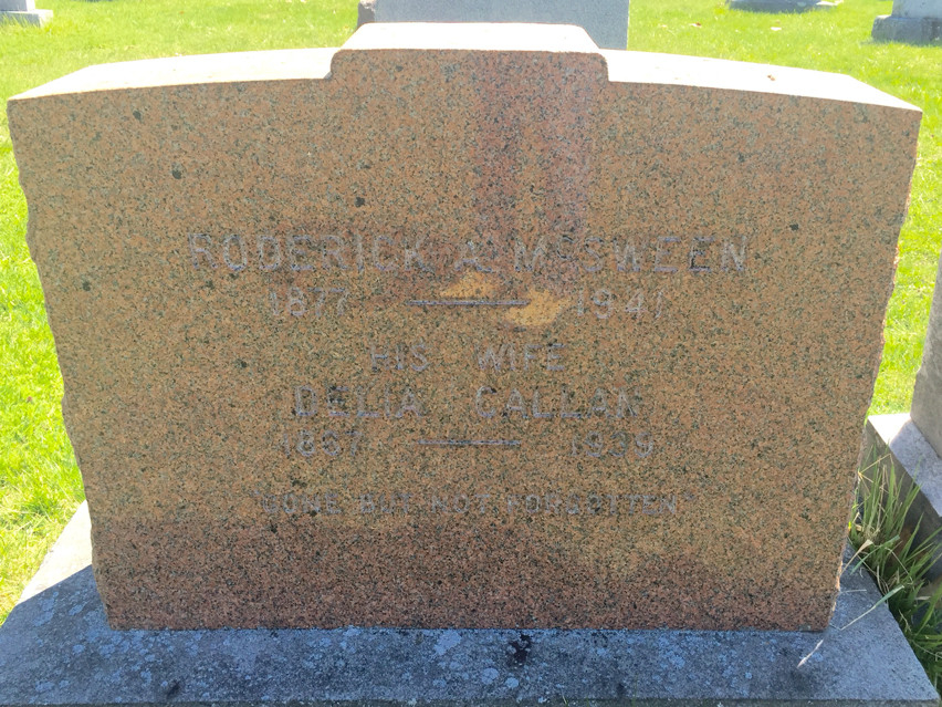 Delia Callan-McSween gravestone