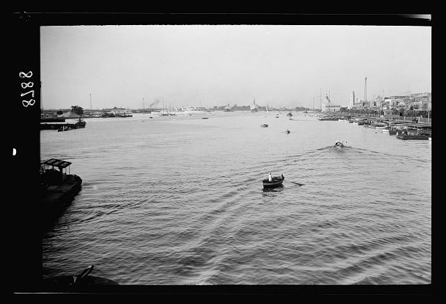 Egypt. Port Said & canal zone. Port Said, entrance to...