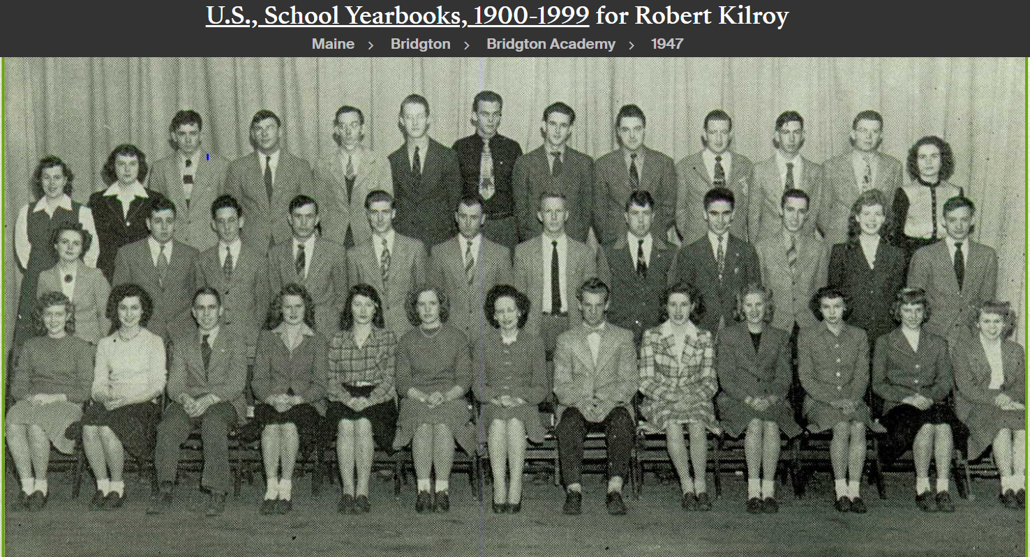 Robert Joseph Kilroy--U.S., School Yearbooks, 1900-1999(1947) Stranger Board 1