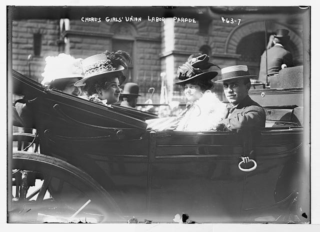 Labor Day Parade, carriage carrying chorus girls union,...