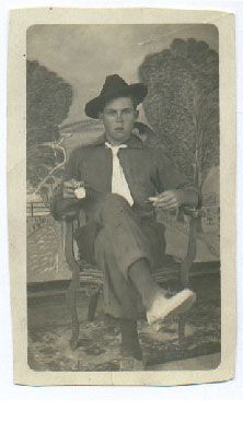 Willie Goss in cowboy clothes about 1910