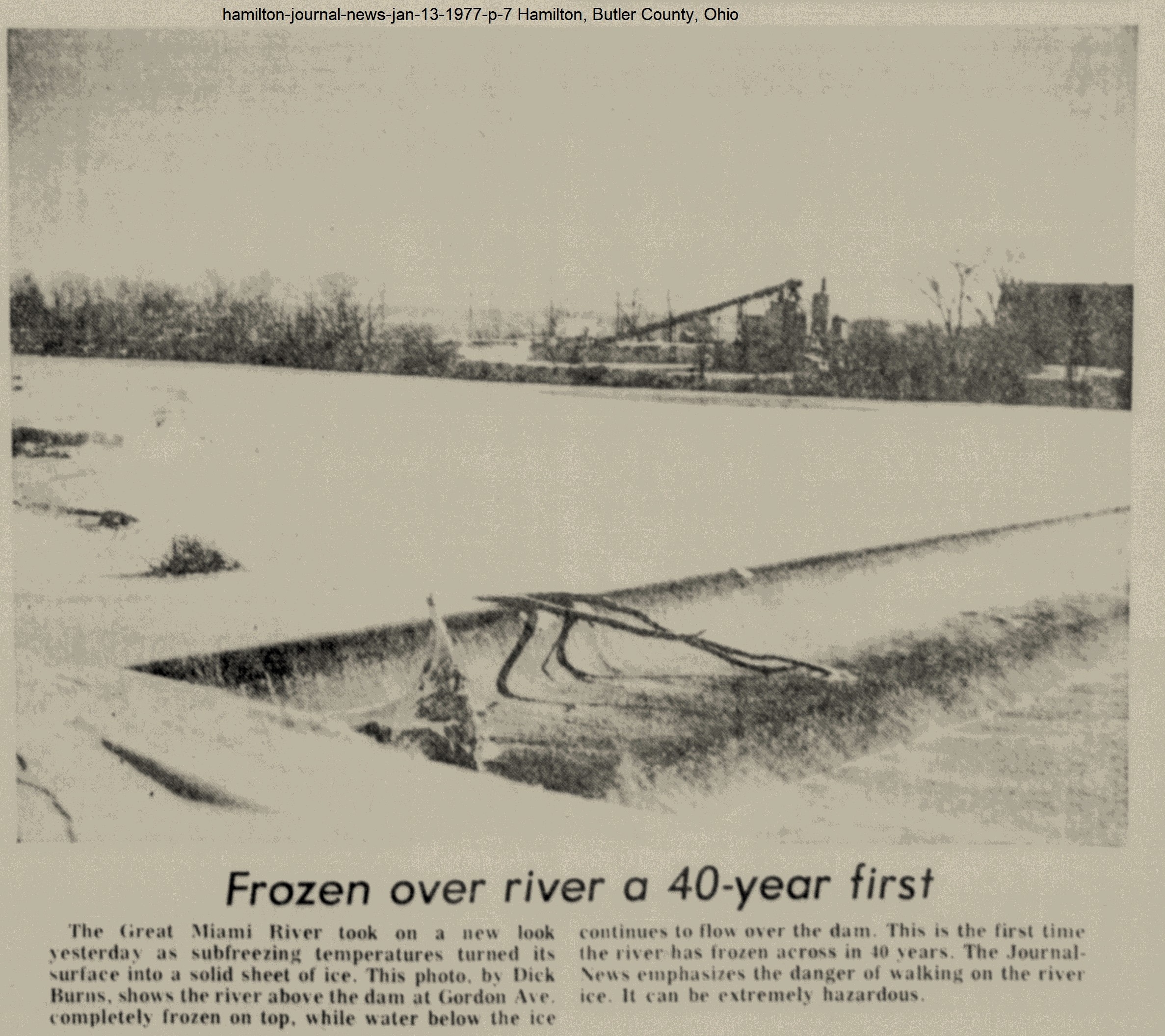 Great Miami River freezes, 1977