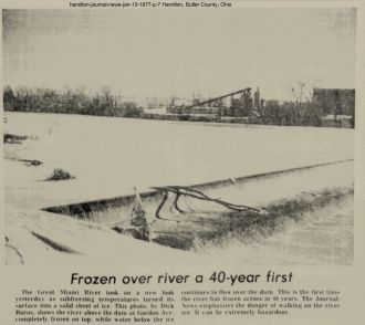 Great Miami River freezes, 1977