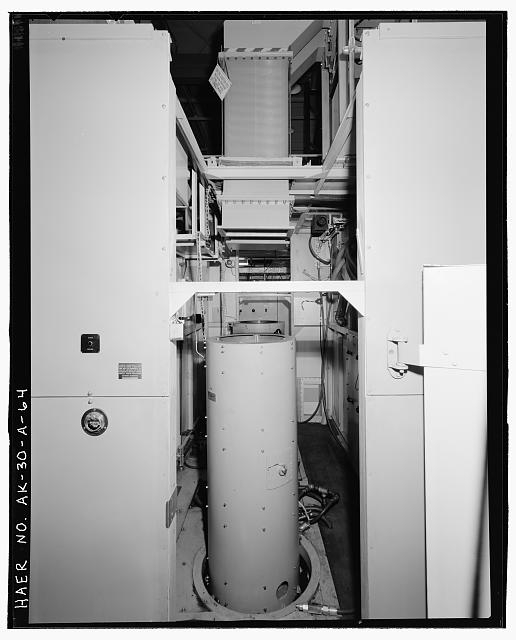 64. Building 102, view of Klystron tube amplifier housing...
