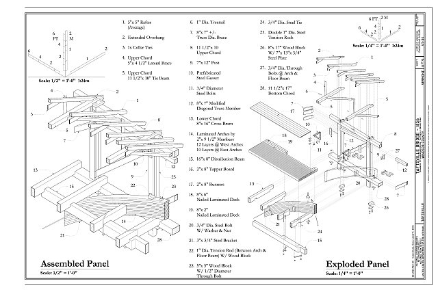 Assembled Panel; Exploded Panel - Taftsville Bridge,...
