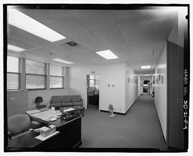 9. Interior view of secretarial space looking at doorway...