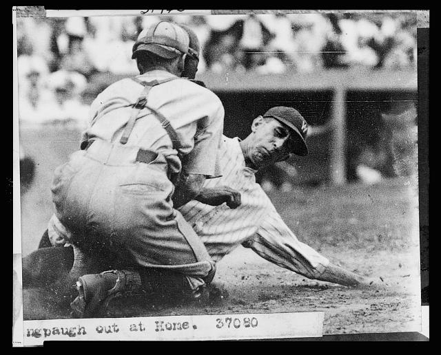 [Roger Peckinpaugh, of the Washington Nationals, tagged...