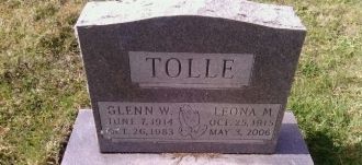 Leona and Glenn Tolle gravesite