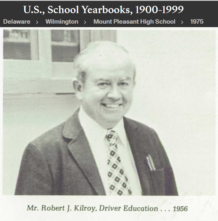 Robert Joseph Kilroy--U.S., School Yearbooks, 1900-1999(1975)