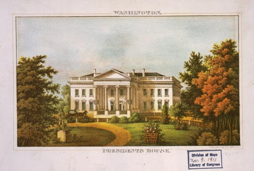 Washington presidents house / lith by E. Sachse & Co....
